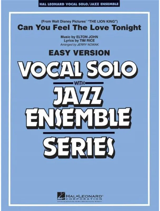 Elton John Can You Feel the Love Tonight (snadné noty pro jazzový orchestr+zpěv, party, partitura) Cenová Bomba