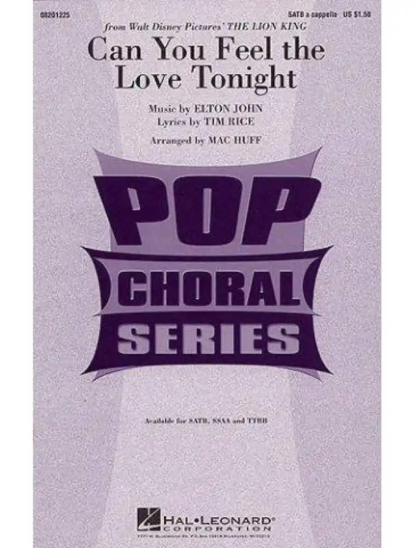 Kup Teď Elton John Can You Feel the Love Tonight (The Lion King) (noty pro sborový zpěv) - SADA 5 ks