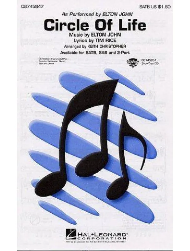 Elton John Circle Of Life (SATB) (noty pro sborový zpěv, klavír) - SADA 5 ks Novinka