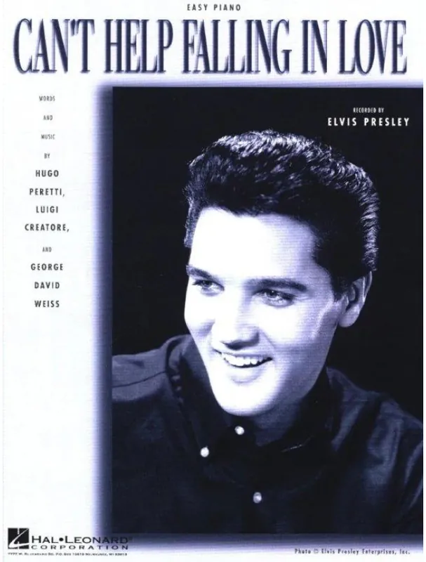 Akční Cena Elvis Presley Can‘t Help Falling in Love (noty na snadný klavír)