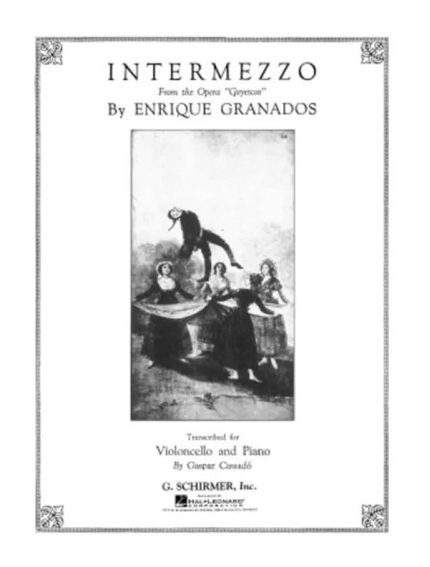 Tovární Cena Enrique Granados Intermezzo from Goyescas (noty na violoncello, klavír)