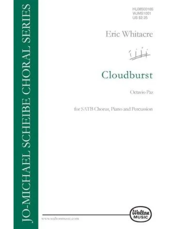 Super Cena Eric Whitacre Cloudburst (SATB) (noty na sborový zpěv, ruční zvonky, perkuse, klavír) - SADA 5 ks