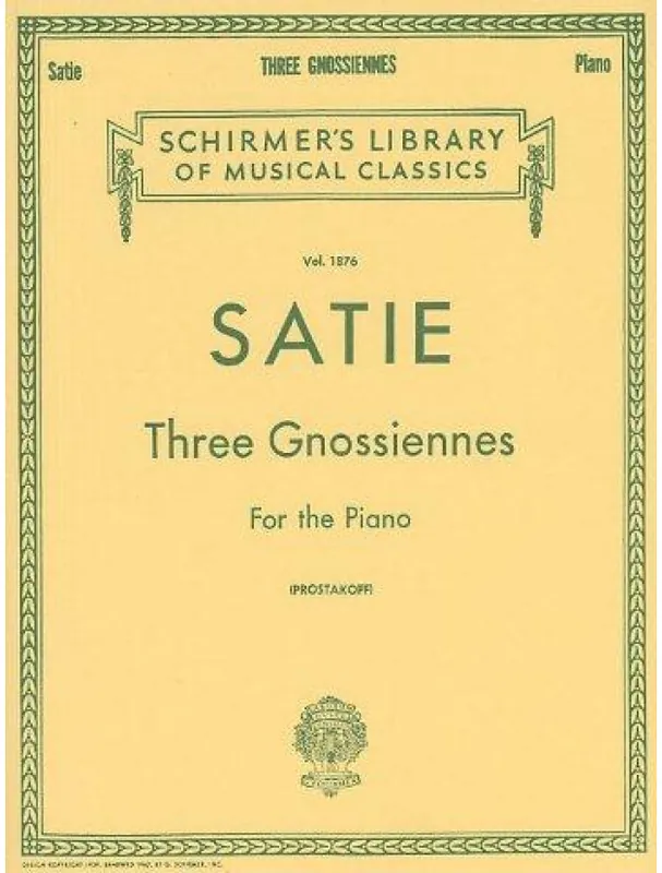 Výprodej Erik Satie Three Gnossiennes For The Piano (noty na klavír)