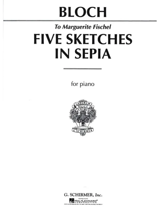 Novinka Ernest Bloch 5 Sketches in Sepia (noty na klavír)