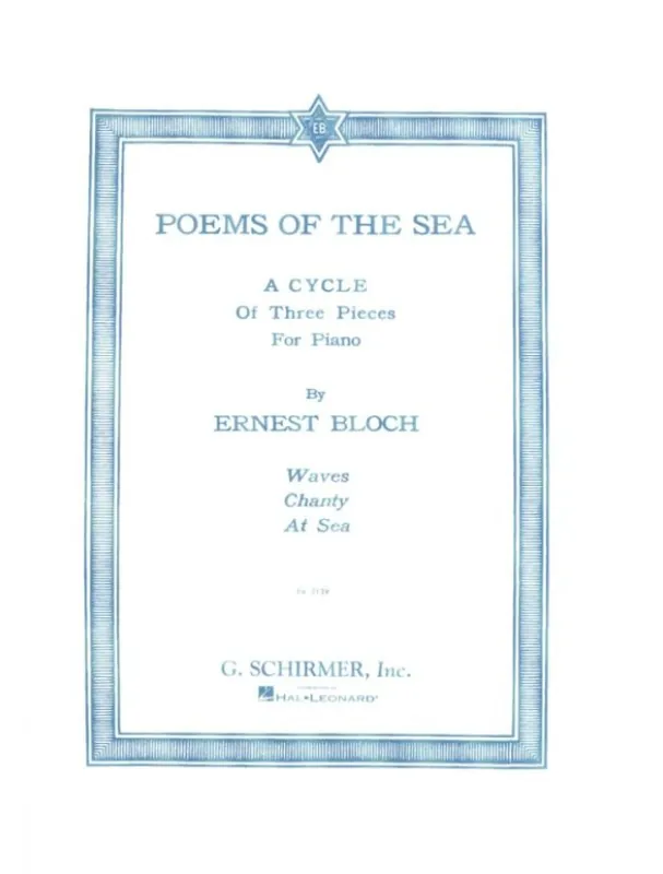 Nízká Cena Ernest Bloch Poems of the Sea (noty na klavír)