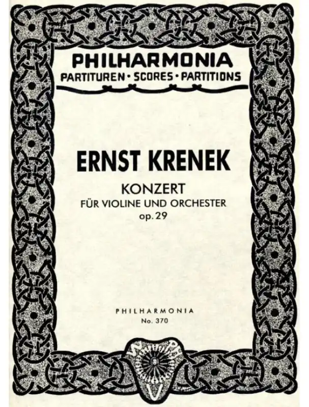 Omezená Nabídka Ernst Krenek Violinkonzert Nr. 1 op. 29 (noty, studijní partitura)