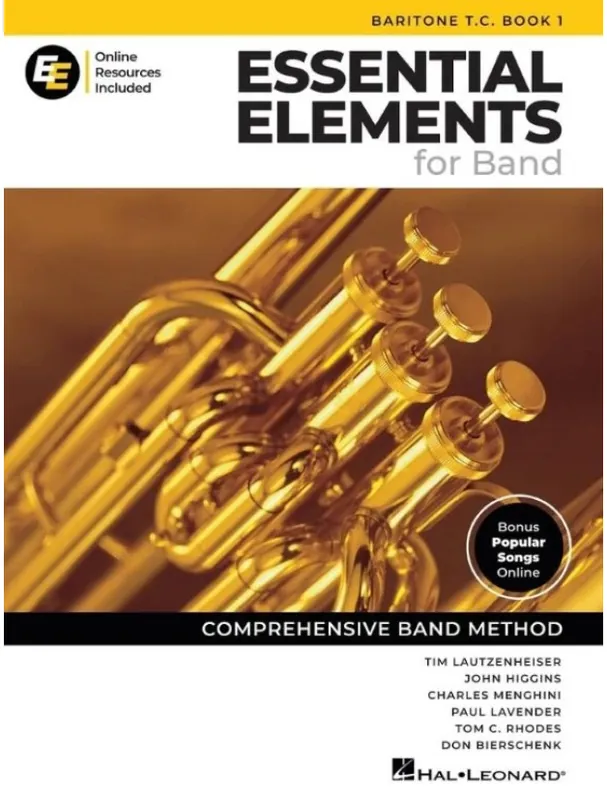 Essential Elements for Band 1 (noty baryton, houslový klíč)(+audio+video) Top Prodej