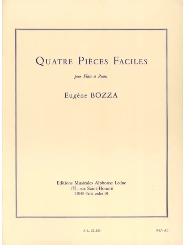 Časově Omezené Eugéne Bozza 4 Piéces Faciles (noty na příčnou flétnu, klavír)