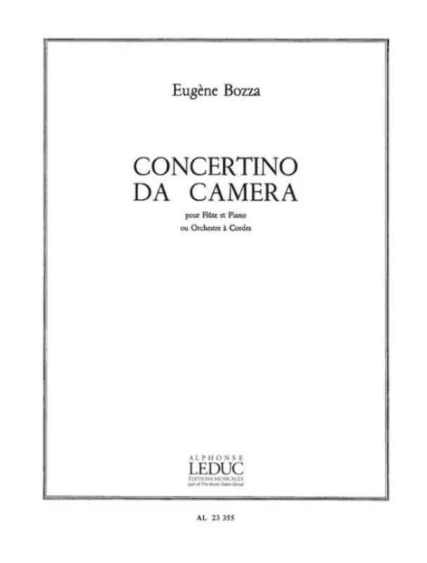 Přímo Od Výrobce Eugéne Bozza Concertino da Camera (noty na příčnou flétnu, klavír)