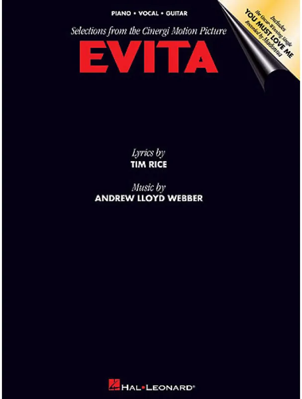 Sezónní Sleva Evita Selections From The Motion Picture (noty, akordy, texty, klavír, kytara, zpěv)