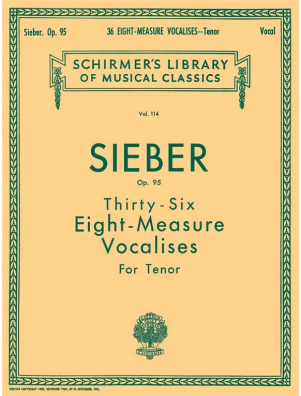 F. Sieber 36 Eight-Measure Vocalises, Op. 95 - Tenor (noty na zpěv, klavír) Víkendová Akce