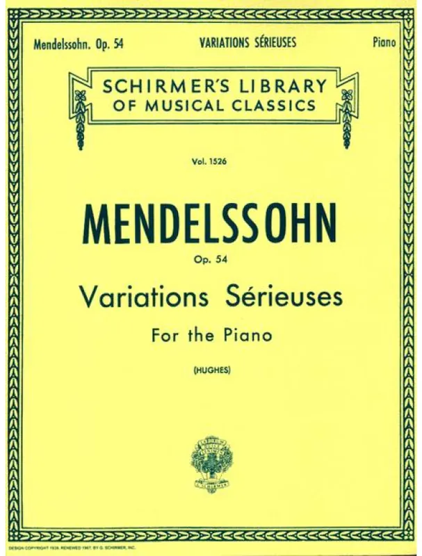 Výprodej Felix Mendelssohn Bartholdy Variations Serieuses Op.54 (noty na klavír)