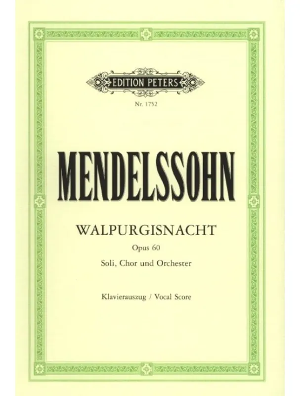 Výprodej Felix Mendelssohn Die Erste Walpurgisnacht Op.60 (noty na klavír, zpěv)
