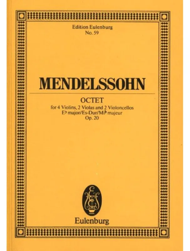 Autentický Felix Mendelssohn Octet In Eb Major Op.20 (noty, partitura)