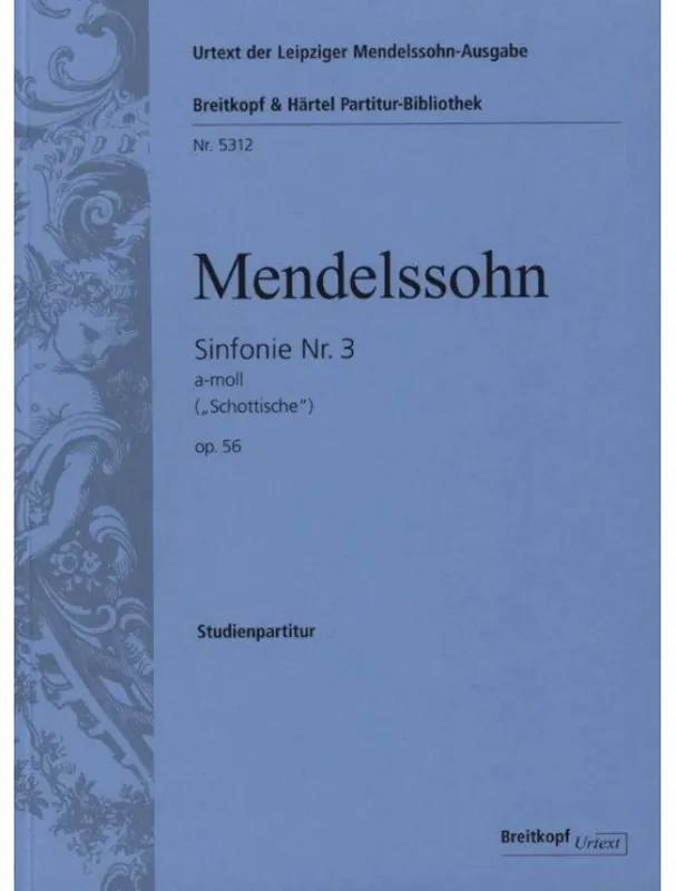Horká Nabídka Felix Mendelssohn Symphonie Nr. 3 a-moll op. 56 (noty, partitura)