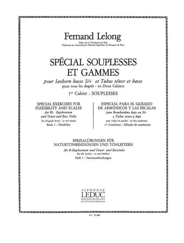Fernand Lelong Special Exercises For Flexibility And Scales 1 (noty na tubu) Novinka