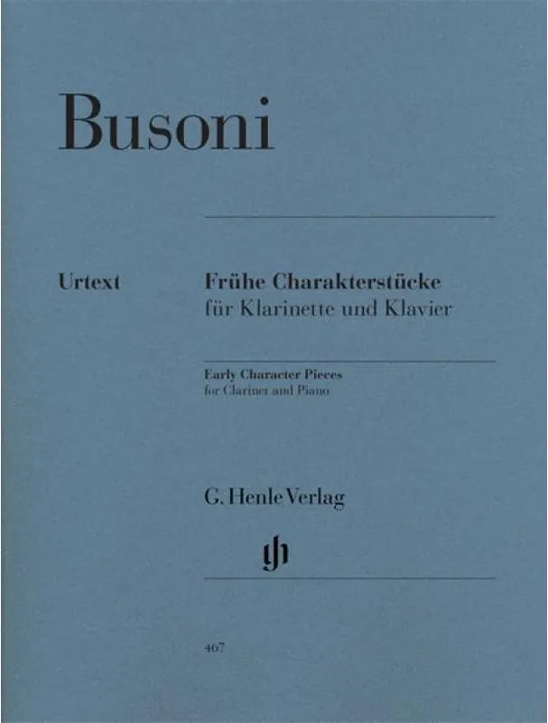 Ferruccio Busoni Early Character Pieces (noty na klarinet, klavír) Vysoce Kvalitní