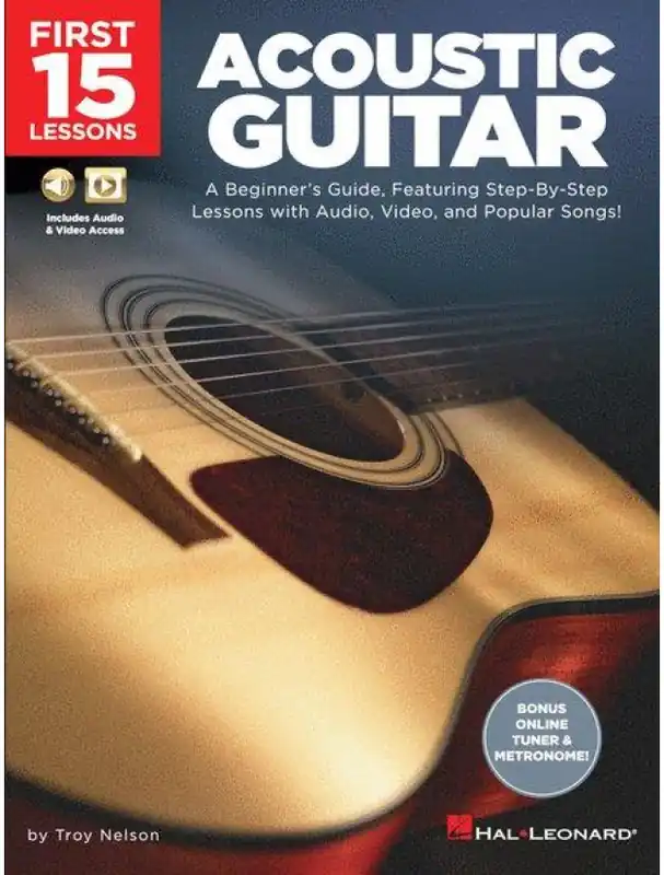 Bezpečná Platba First 15 Lessons Acoustic Guitar (tabulatury na kytaru) (+audio & video)