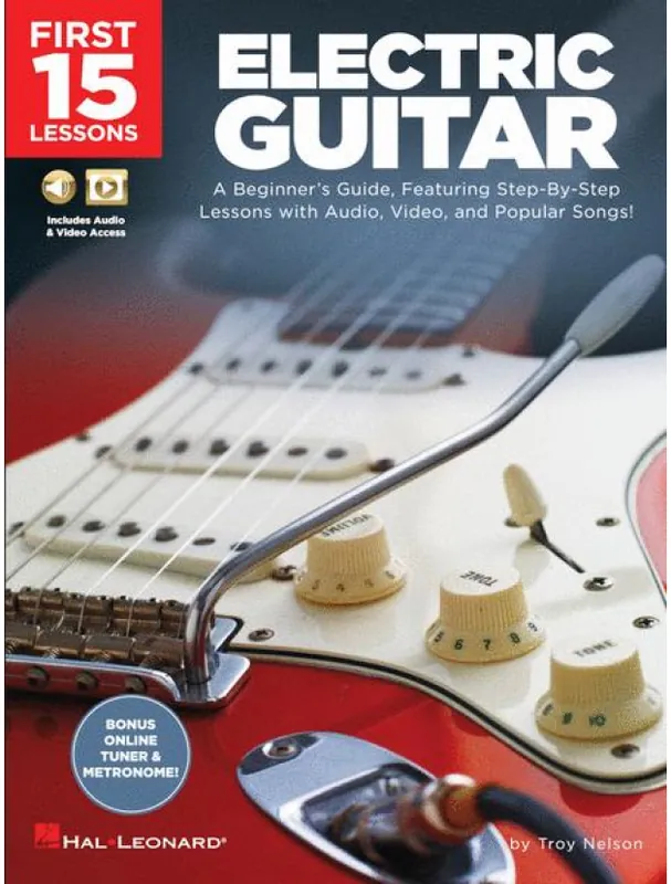 First 15 Lessons Electric Guitar (tabulatury na kytaru)(+audio+video) Novinka