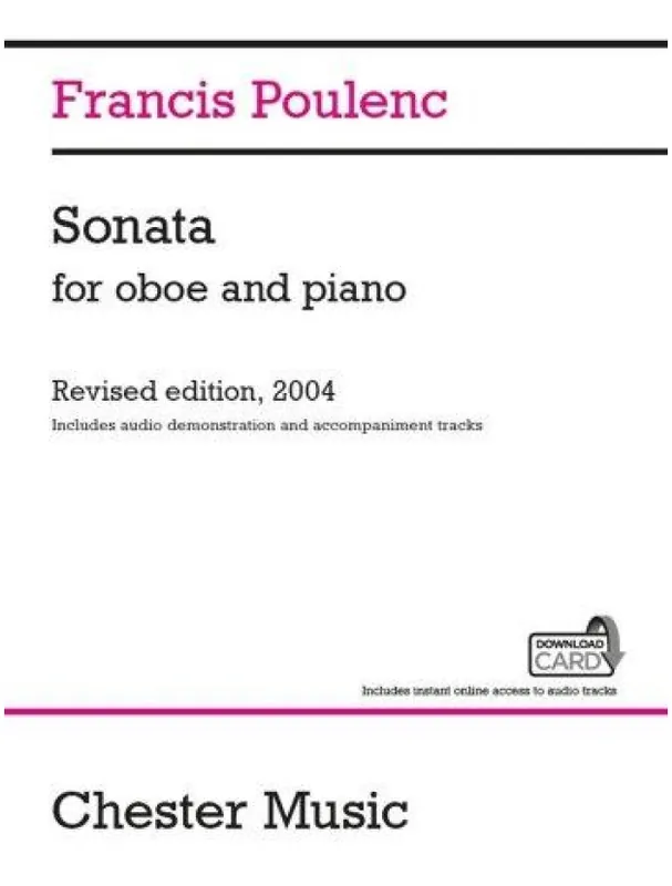 Francis Poulenc Sonata For Oboe And Piano (noty na hoboj, klavír) (+audio) Kup Teď