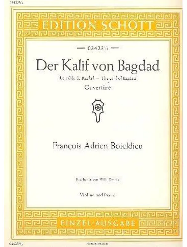 François-Adrien Boieldieu Kalif Von Bagdad (noty na housle, klavír) Dokud Zásoby Vydrží