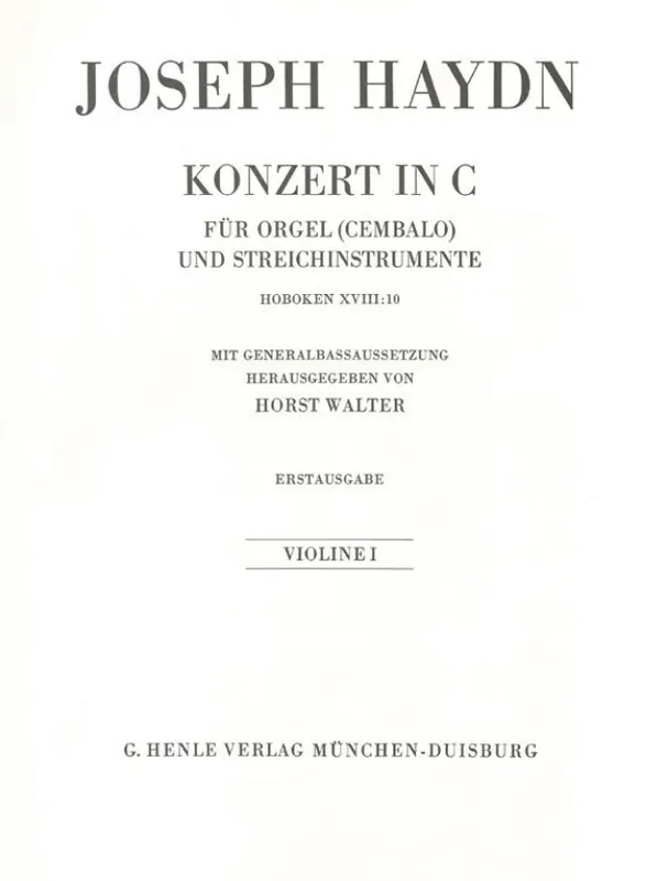 Rychlé Dodání Franz Joseph Haydn Concerto For Organ (noty na housle)
