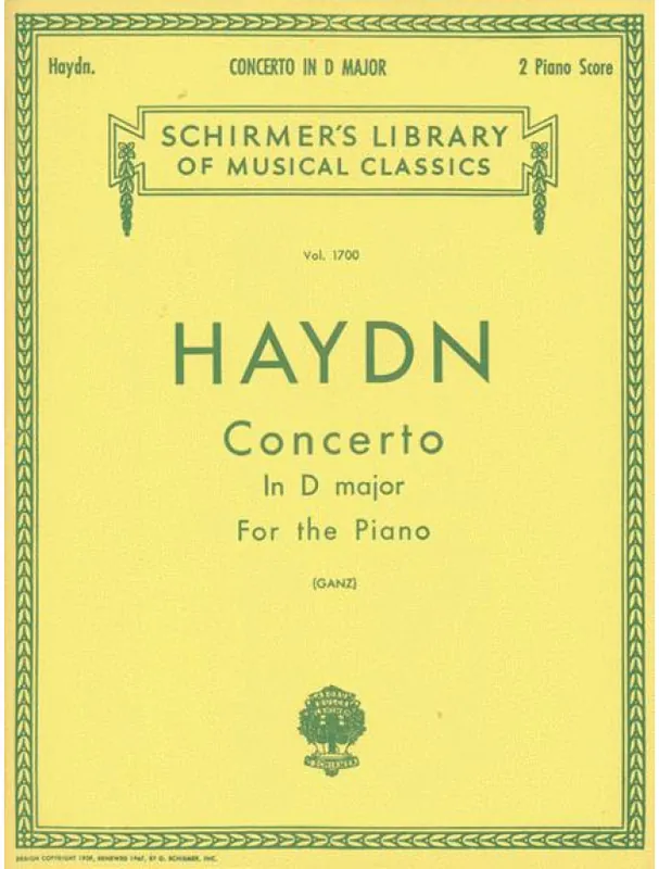 Franz Joseph Haydn Concerto in D (noty na čtyřruční klavír) Vysoce Kvalitní