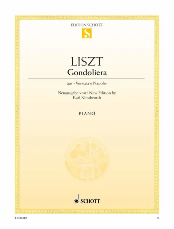 Franz Liszt Gondoliera (noty na klavír) Ihned K Objednání