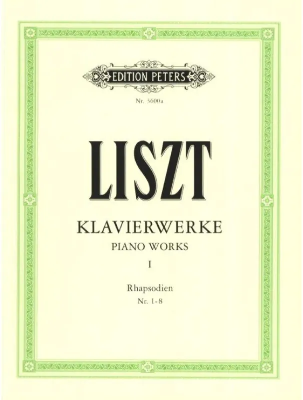 Franz Liszt Piano Works 1 - Rhapsodies No. 1-8 (noty na klavír) Výprodej