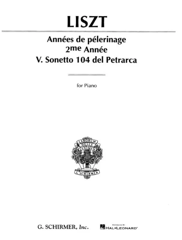 Franz Liszt Sonetto 104 Del Petrarca (noty na klavír) Cenový Hit