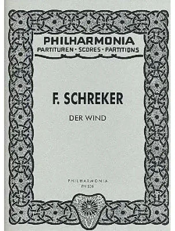 Franz Schreker Der Wind (noty, studijní partitura) Akční Cena