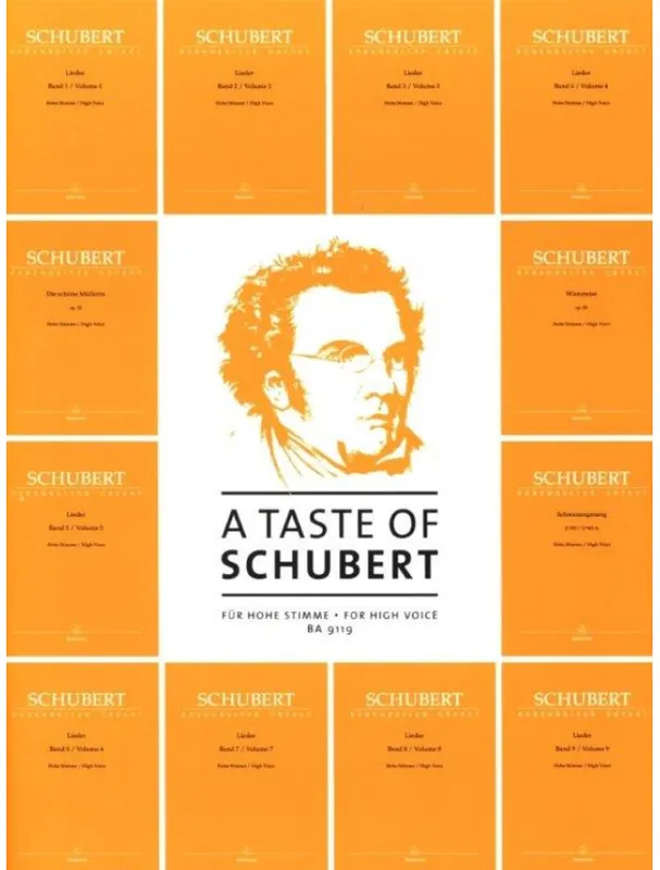 Cenová Bomba Franz Schubert A Taste Of Schubert - High Voice (noty na klavír, zpěv)