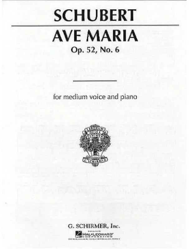 Omezená Nabídka Franz Schubert Ave Maria Op.52 No.6 (Medium Voice) (noty pro střední hlas, klavír)