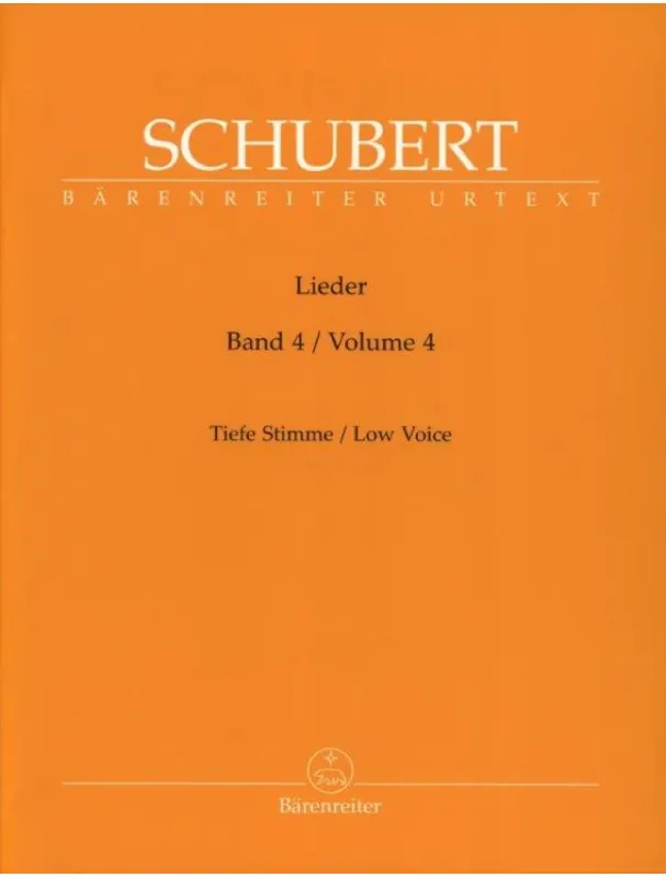 Tovární Cena Franz Schubert Lieder 4 - Low Voice (noty na klavír, zpěv)