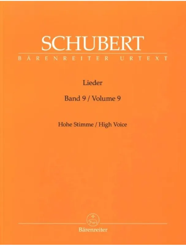 Franz Schubert Lieder 9 - High Voice (noty na klavír, zpěv) Originální