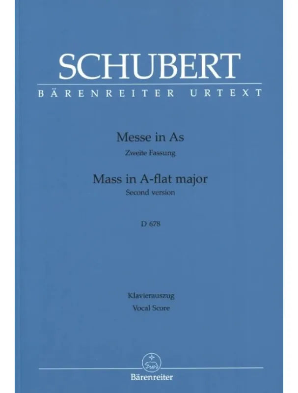Franz Schubert Mass in A-flat major D 678 (noty na klavír, zpěv) Značkový