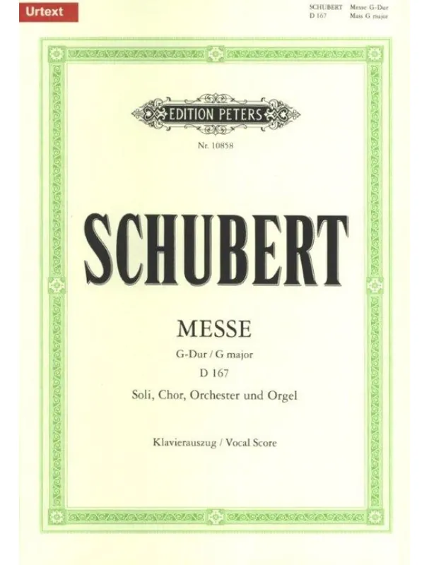 Zlevněný Franz Schubert Messe G Major D167 (noty na klavír, sborový zpěv)