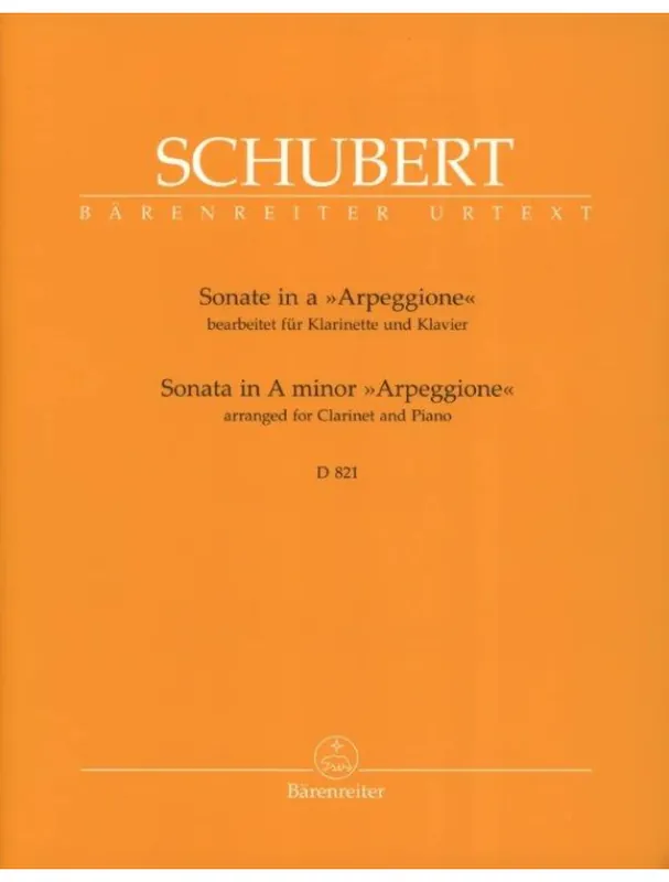 Franz Schubert Sonata in A minor - Arpeggione D 821 (noty na klarinet, zpěv) Rychlé Dodání