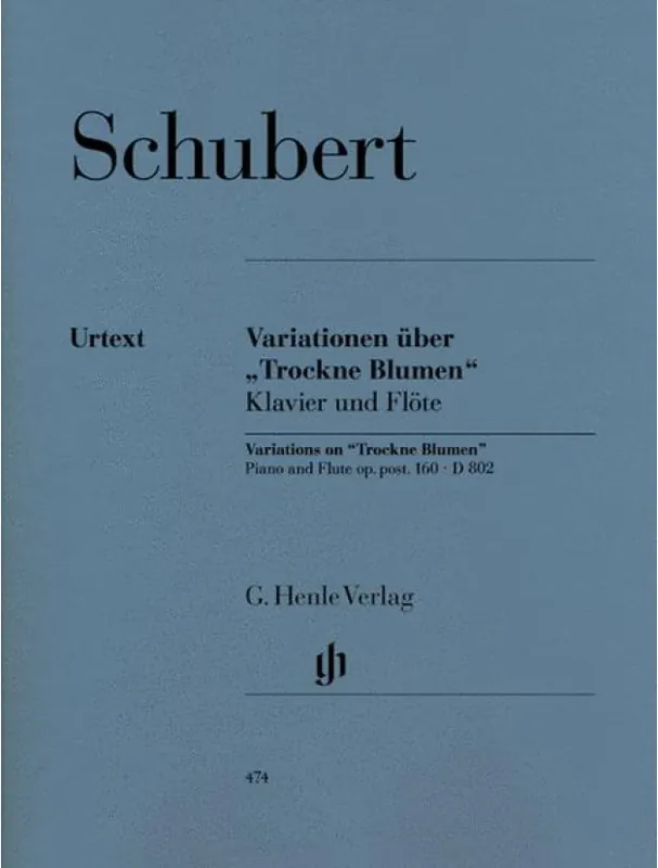Vysoce Kvalitní Franz Schubert Variations On ‘Trockne Blumen‘ D.802 (noty na příčnou flétnu, klavír)