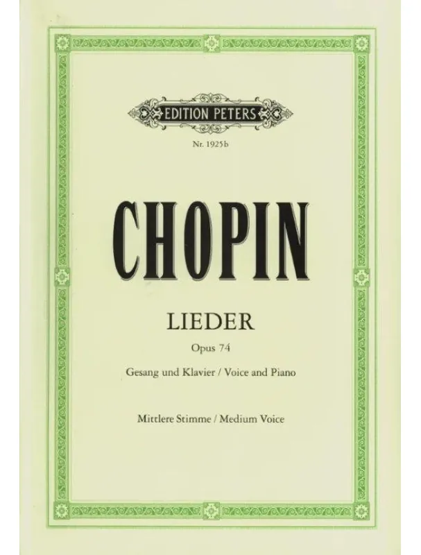 Tovární Cena Frédéric Chopin 16 Polish Songs - Medium Voice (noty na klavír, zpěv)