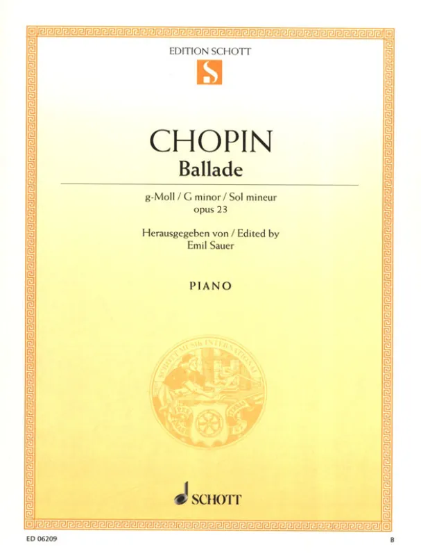 Frédéric Chopin Ballade G Opus 23 (noty na klavír) Horká Nabídka