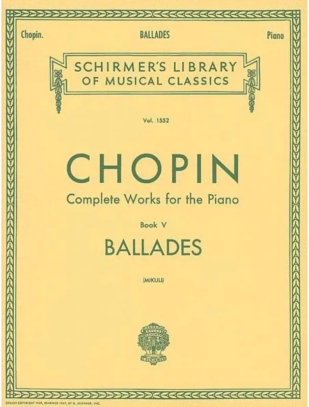 Časově Omezené Frédéric Chopin Complete Works For The Piano Book V - Ballades (noty na klavír)