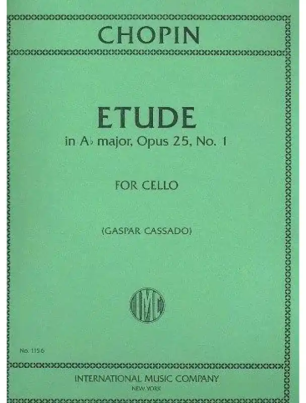 Nízká Cena Frédéric Chopin Etude A-flat major op. 25/1 - Cassado (noty na violoncello)