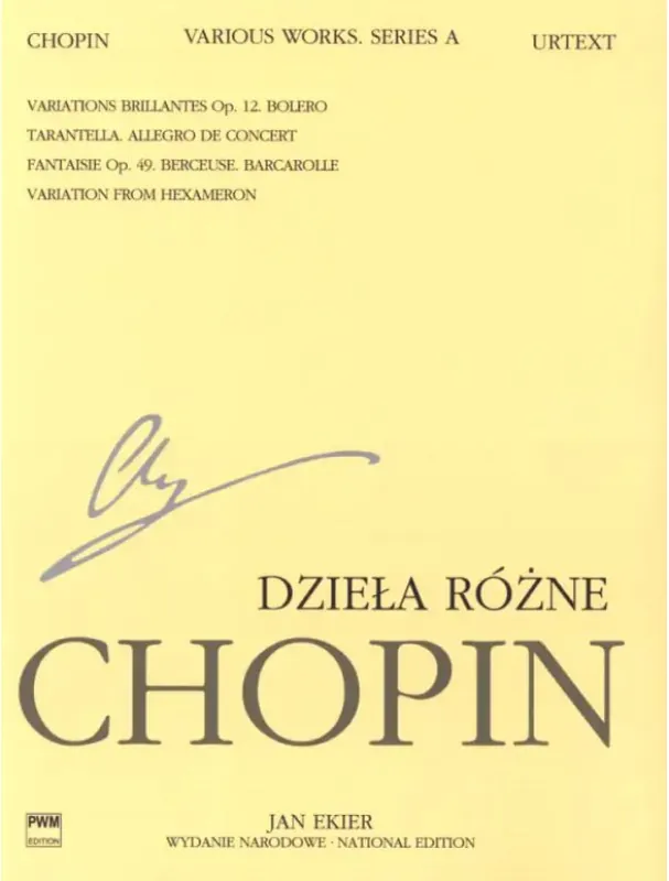 Poslední Šance Frédéric Chopin National Edition 12A - Various works Volume XII (noty na klavír)