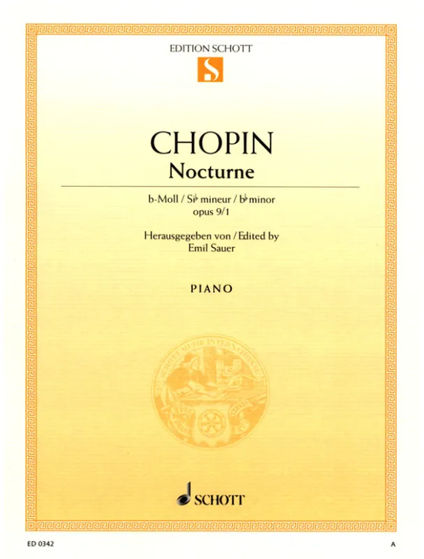 Frédéric Chopin Nocturne in B-flat minor op. 9/1 (noty na klavír) Hit Sezóny