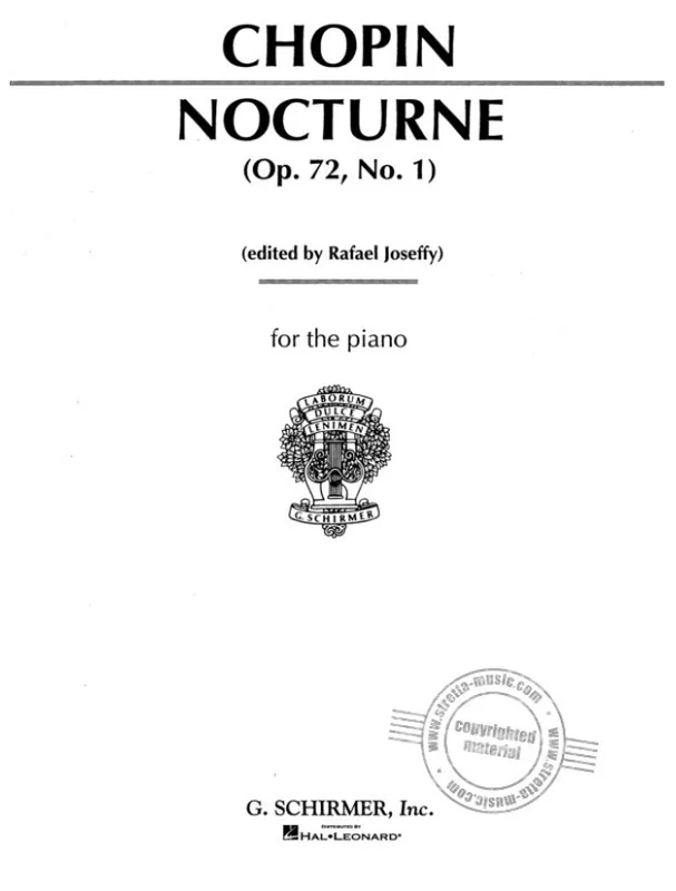 Vrácení Zdarma Frédéric Chopin Nocturne, Op. 72, No. 1 in E Minor (noty na klavír)
