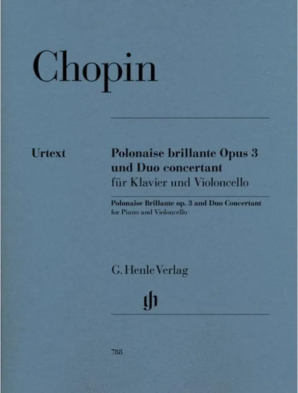 Frédéric Chopin Polonaise Brillante C Major Op. 3 / Duo Concertant E Major (noty na violoncello, klavír) Přímo Od Výrobce