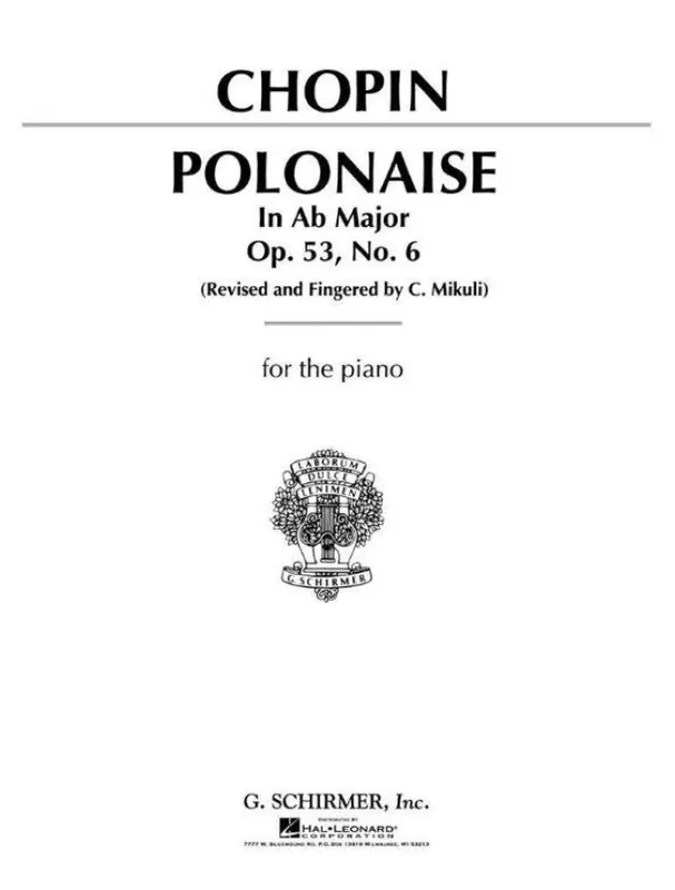 Nejlepší Cena Frédéric Chopin Polonaise, Op. 53 in Ab Major (noty na klavír)