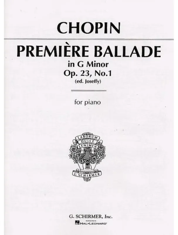 Časově Omezené Frédéric Chopin Premiere Ballade, Op. 23, No. 1 (noty na klavír)