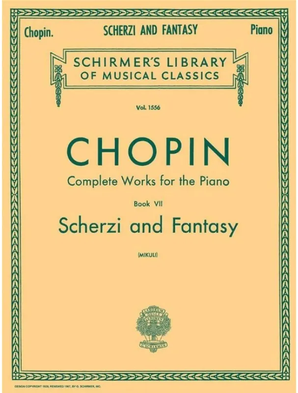 Vysoce Kvalitní Frédéric Chopin Scherzi Fantasy in F Minor (noty na klavír)